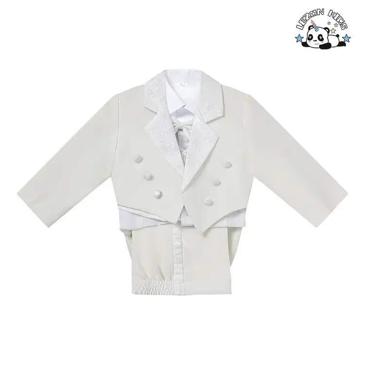 LEZONKIDS - Conjuntos de Smoking Formal para Meninos Personalizáveis por Atacado, Terno de Três Peças para Crianças para Desempenho e Hospedagem com Mangas Longas